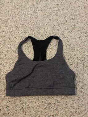 lululemon athletica Heather Charcoal Gray Racerback Sports Bra